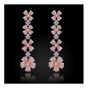 Floral Dangle Earrings Crystal element